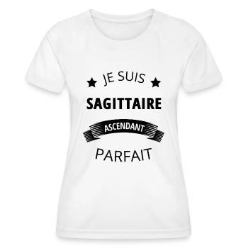 Sagittaire ascendant parfait humour astrologie - T-shirt sport Femme - blanc - Devant - AI Model Female 172 dark (172cm)