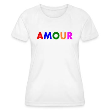 Amour - Frauen Funktions-T-Shirt - Weiß - Vorne - AI Model Female 172 dark (172cm)