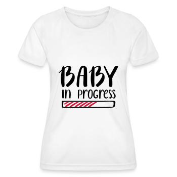 Baby in Progress Work Pregnancy Pregnant - Women's Functional T-Shirt - white - Front - AI Model Female 172 dark (172cm)