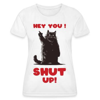 Gros ChatDoigts - T-shirt sport Femme - blanc - Devant - AI Model Female 172 dark (172cm)