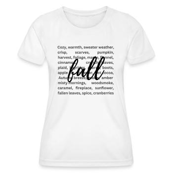 Fall Season | Autumn Leaves | Pumpkin - Women's Functional T-Shirt - white - Front - AI Model Female 172 dark (172cm)