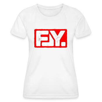 FLY Paragliding Logo - T-shirt sport Femme - blanc - Devant - AI Model Female 172 dark (172cm)