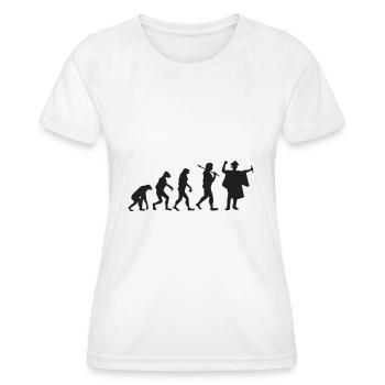 Graduation - Evolution - Cadeau - T-shirt sport Femme - blanc - Devant - AI Model Female 172 dark (172cm)