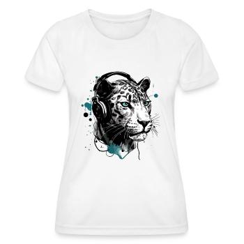 Rita, der audiophile Panther - Frauen Funktions-T-Shirt - Weiß - Vorne - AI Model Female 172 dark (172cm)