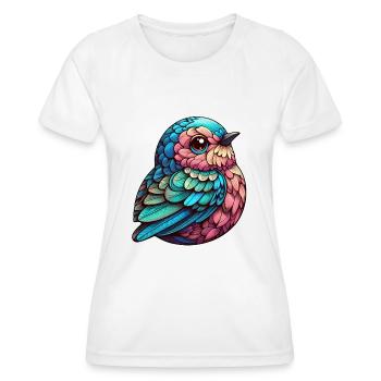 Sérénité vibrante à plumes - T-shirt sport Femme - blanc - Devant - AI Model Female 172 dark (172cm)