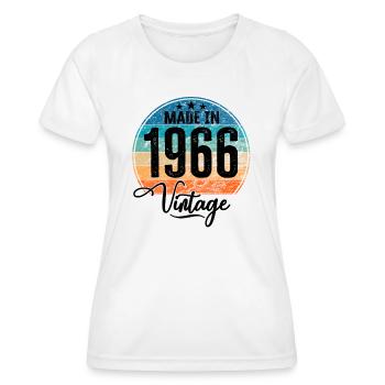 Vintage Made in 1966 Geburtsjahr 1966 Geburtstag - Frauen Funktions-T-Shirt - Weiß - Vorne - AI Model Female 172 dark (172cm)