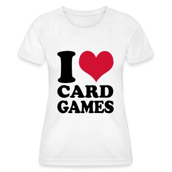 I Love Card Games - Women's Functional T-Shirt - white - Front - AI Model Female 172 dark (172cm)