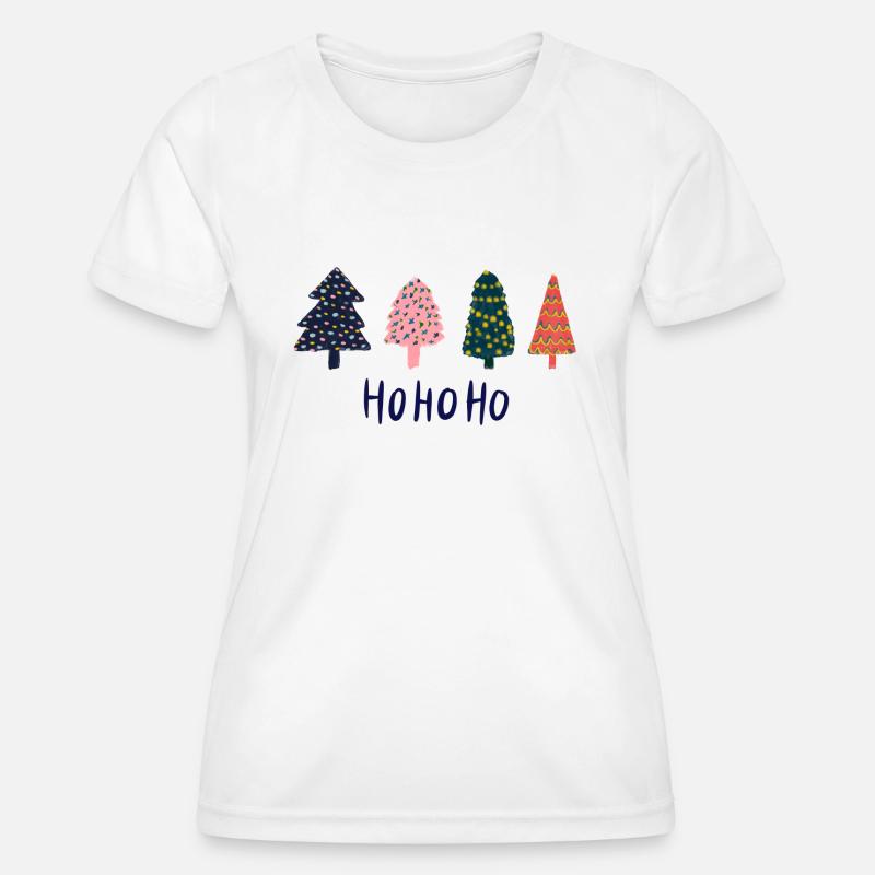 Hohoho fir trees - Women's Functional T-Shirt - white