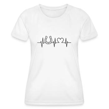 Sport horse heartbeat hooves horses ride equestrian sport - Women's Functional T-Shirt - white - Front - AI Model Female 172 dark (172cm)