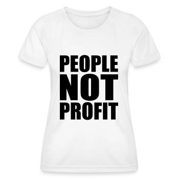 people not profit - T-shirt sport Femme - blanc - Devant - AI Model Female 172 dark (172cm)