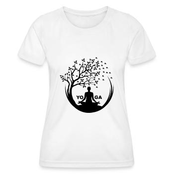 T-Shirt Yoga Geschenk namaste - Frauen Funktions-T-Shirt - Weiß - Vorne - AI Model Female 172 dark (172cm)