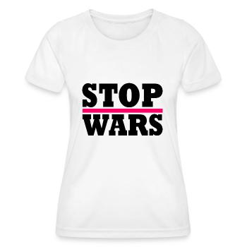 Stop wars - T-shirt sport Femme - blanc - Devant - AI Model Female 172 dark (172cm)