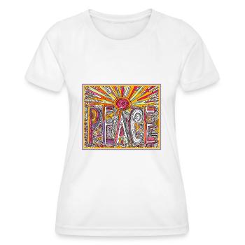peace happy hippie no war - Women's Functional T-Shirt - white - Front - AI Model Female 172 dark (172cm)