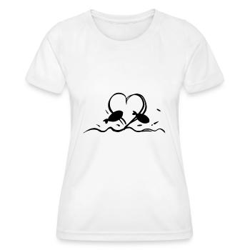 les défenseurs des droits des animaux de poisson cœur eau vague bleue - T-shirt sport Femme - blanc - Devant - AI Model Female 172 dark (172cm)