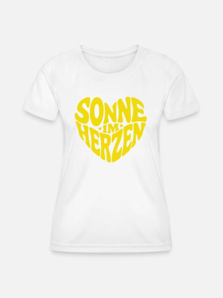 Sonne im Herzen - Frauen Funktions-T-Shirt - Weiß
