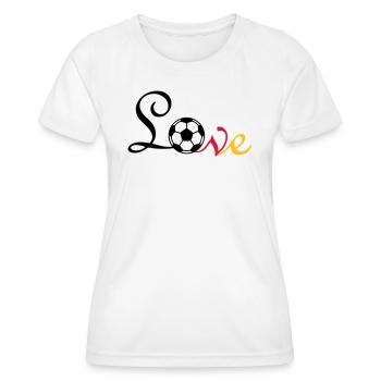 Fußball Liebe 1 Flock - Frauen Funktions-T-Shirt - Weiß - Vorne - AI Model Female 172 dark (172cm)