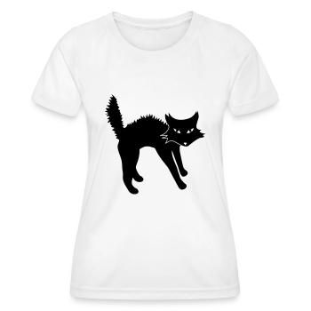 Chat méchant - T-shirt sport Femme - blanc - Devant - AI Model Female 172 dark (172cm)