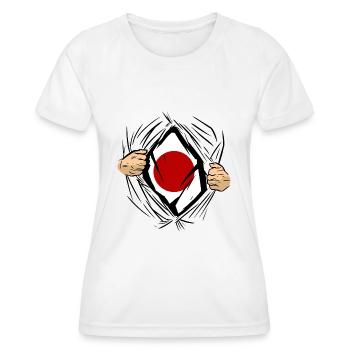 Japan Flag Used Look Nihon Japanese Flag - Women's Functional T-Shirt - white - Front - AI Model Female 172 dark (172cm)