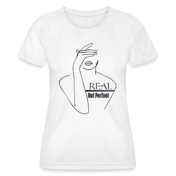 real not perfect - T-shirt sport Femme - blanc - Devant - AI Model Female 172 dark (172cm)