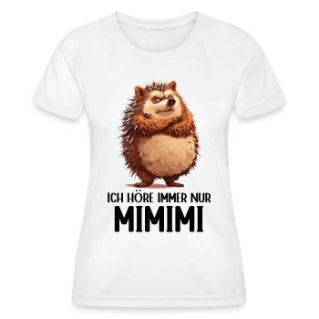 Hérisson Animal Forêt Nature J’écoute toujours Mimimi - T-shirt sport Femme - blanc - Devant - AI Model Female 172 dark (172cm)