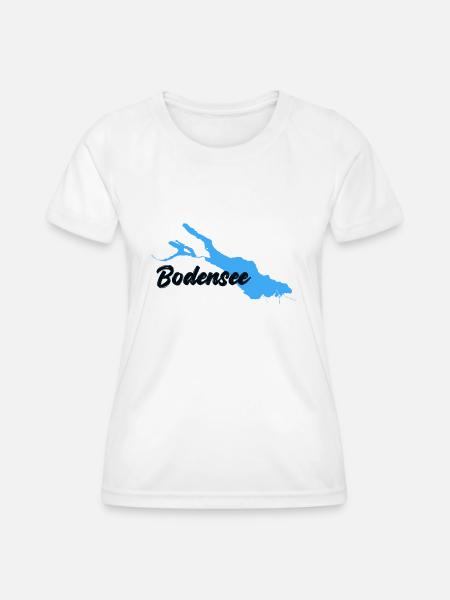 Bodensee schwarz - Frauen Funktions-T-Shirt - Weiß