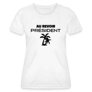 Au Revoir Président - T-shirt sport Femme - blanc - Devant - AI Model Female 172 dark (172cm)