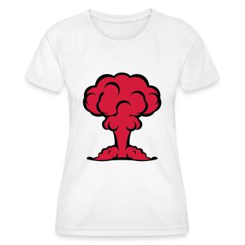 Atom-Nuclear-Pilsen Bombe Explosion - Frauen Funktions-T-Shirt - Weiß - Vorne - AI Model Female 172 dark (172cm)