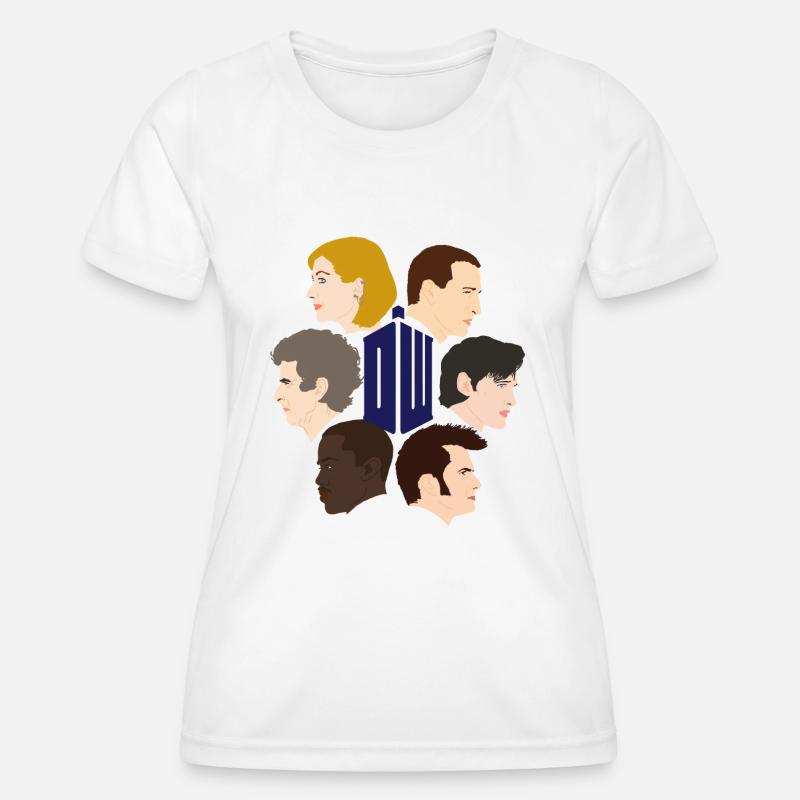 Dr Who - 6 doctors - Women's Functional T-Shirt - white
