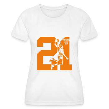NUMBER 21 BASKETBALL 21ST BIRTHDAY - Women's Functional T-Shirt - white - Front - AI Model Female 172 dark (172cm)
