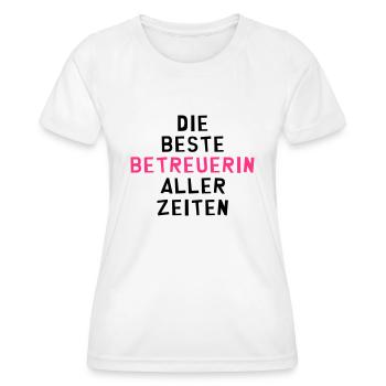 Betreuer Betreuerin Gruppenleiter Kind Gastgeber - Frauen Funktions-T-Shirt - Weiß - Vorne - AI Model Female 172 dark (172cm)