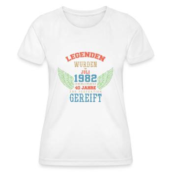 Juli 1982 - 40. Geburtstag Geschenk. Awesome. - Frauen Funktions-T-Shirt - Weiß - Vorne - AI Model Female 172 dark (172cm)