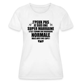 Je Suis Une Super Marraine Avec Un Cape - T-shirt sport Femme - blanc - Devant - AI Model Female 172 dark (172cm)