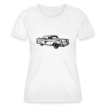 Chevy Bel Air / Oldtimer 01_schwarz - Frauen Funktions-T-Shirt - Weiß - Vorne - AI Model Female 172 dark (172cm)