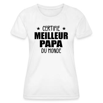 Certifié Meilleur Papa Du Monde Meilleur Papa - T-shirt sport Femme - blanc - Devant - AI Model Female 172 dark (172cm)