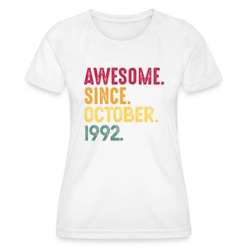 Oktober 1992 - 30. Geburtstag Geschenk. Legende. - Frauen Funktions-T-Shirt - Weiß - Vorne - AI Model Female 172 dark (172cm)
