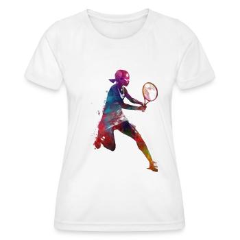 Tennisspieler Sport Kunst #tennis #sport - Frauen Funktions-T-Shirt - Weiß - Vorne - AI Model Female 172 dark (172cm)