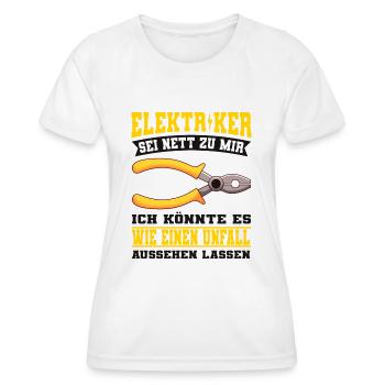 Elektriker - Frauen Funktions-T-Shirt - Weiß - Vorne - AI Model Female 172 dark (172cm)