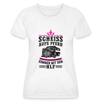 Feuerwehrfrau - Frauen Funktions-T-Shirt - Weiß - Vorne - AI Model Female 172 dark (172cm)