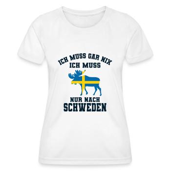 Schweden - Frauen Funktions-T-Shirt - Weiß - Vorne - AI Model Female 172 dark (172cm)