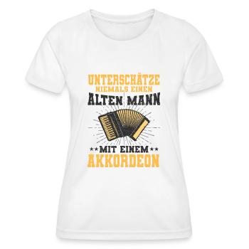 Akkordeon - Frauen Funktions-T-Shirt - Weiß - Vorne - AI Model Female 172 dark (172cm)