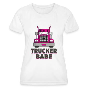 Trucker babe - Women's Functional T-Shirt - white - Front - AI Model Female 172 dark (172cm)