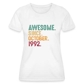 Oktober 1992 - 30. Geburtstag Geschenk. Legende. - Frauen Funktions-T-Shirt - Weiß - Vorne - AI Model Female 172 dark (172cm)