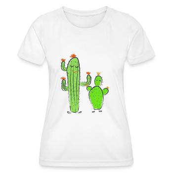 two cacti - Women's Functional T-Shirt - white - Front - AI Model Female 172 dark (172cm)