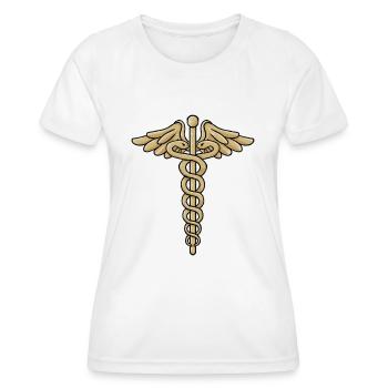 Caducée, bâton d’hermès - T-shirt sport Femme - blanc - Devant - AI Model Female 172 dark (172cm)