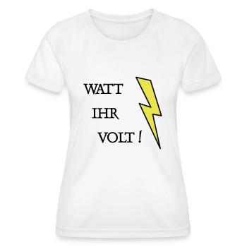 Watt Ihr Volt - Frauen Funktions-T-Shirt - Weiß - Vorne - AI Model Female 172 dark (172cm)
