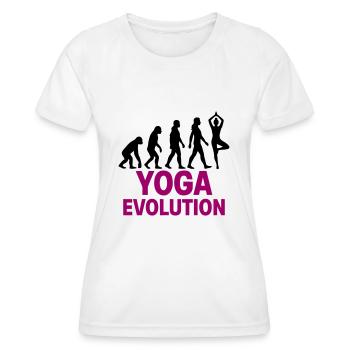Yoga Evolution Frau Zen Geschenk - Frauen Funktions-T-Shirt - Weiß - Vorne - AI Model Female 172 dark (172cm)