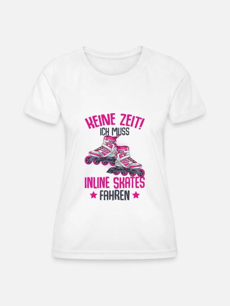 Inline Skates - Frauen Funktions-T-Shirt - Weiß