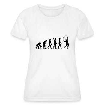 Evolution Tennis - Frauen Funktions-T-Shirt - Weiß - Vorne - AI Model Female 172 dark (172cm)