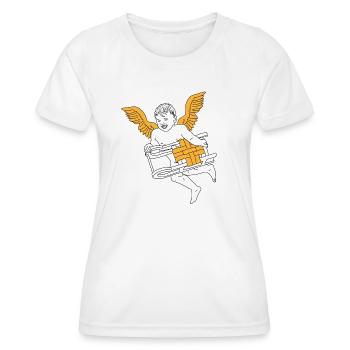 Angels with sleigh Christmas - Women's Functional T-Shirt - white - Front - AI Model Female 172 dark (172cm)