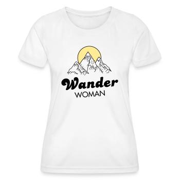 Wander Woman - Wandern Berge Retro - Frauen Funktions-T-Shirt - Weiß - Vorne - AI Model Female 172 dark (172cm)